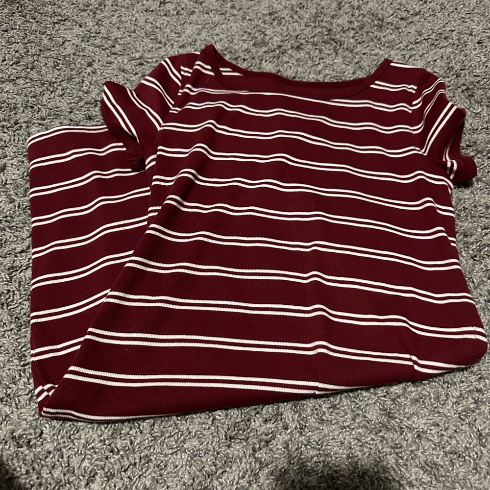 Striped Maroon Women's Top